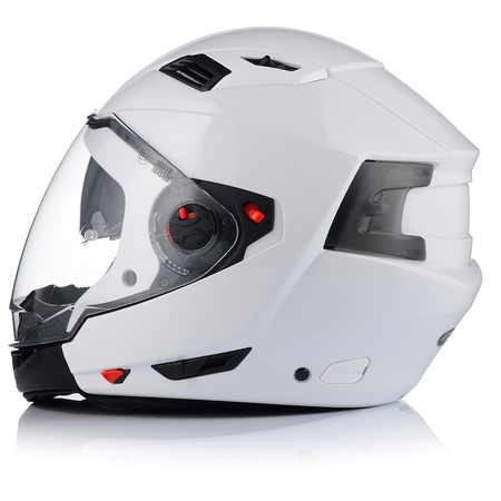 KASK MOTOCYKLOWY OTWARTY 2w1 AIROH EXECUTIVE BIAŁY ODPINANA SZCZĘKA +BLENDA