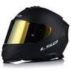 KASK MOTOCYKLOWY LS2 FF800 STORM II CZARNY MATT + ZŁOTA SZYBA LUSTRZANA