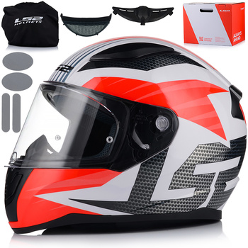 KASK MOTOCYKLOWY LS2 FF353 RAPID II GRID CZERWONY SYSTEM PINLOCK ECER 22.06
