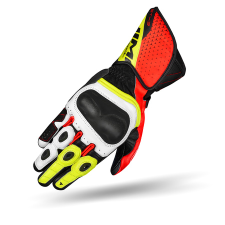 RĘKAWICE MOTOCYKLOWE | SHIMA ST-3 FLUO | DŁUGIE SKÓRZANE SPORTOWE + GRATIS