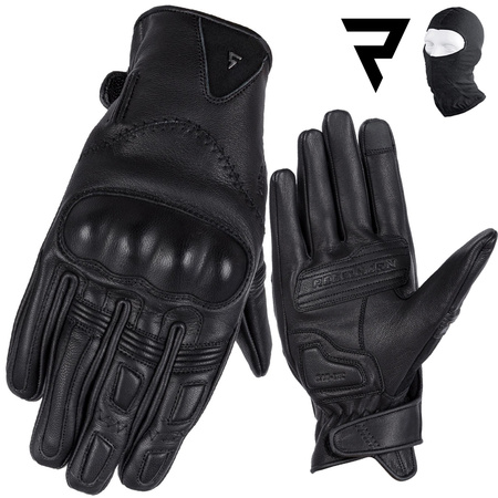 RĘKAWICE MOTOCYKLOWE | REBELHORN THUG II | MĘSKIE KRÓTKIE SKÓRZANE + GRATISY