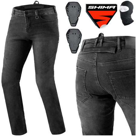 SPODNIE MOTOCYKLOWE | SHIMA RIDER BLACK | MĘSKIE JEANSY AIR FORCE + GRATIS 