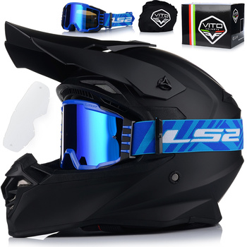 KASK MOTOCYKLOWY | VITO TIVOLI | OFF-ROAD ENDURO CROSS QUAD ATV + GOGLE LS2