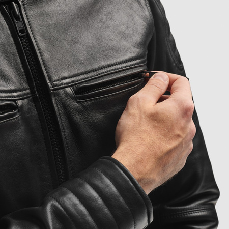 KURTKA MOTOCYKLOWA | REBELHORN HUNTER II | MĘSKA SKÓRZANA KLASYCZNA + GRATIS