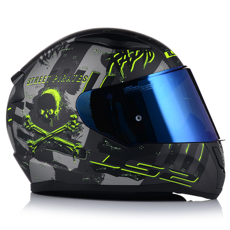 KASK MOTOCYKLOWY LS2 FF353 RAPID II PIRATES ECE 22.06 + NIEBIESKA SZYBA