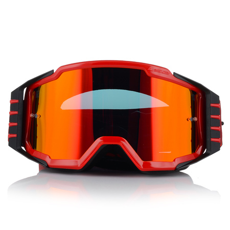 GOGLE MOTOCYKLOWE LS2 CHARGER PRO CZERWONE + 2xSZYBA LUSTRZANKA ANTIFOG