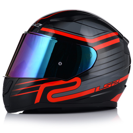 KASK MOTOCYKLOWY LS2 FF353 RAPID II CIRCUIT ECE 22.06 + TĘCZOWA SZYBA