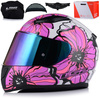 KASK MOTOCYKLOWY LS2 FF353 RAPID II POPPIES DAMSKI RÓŻOWY + TĘCZOWA SZYBA