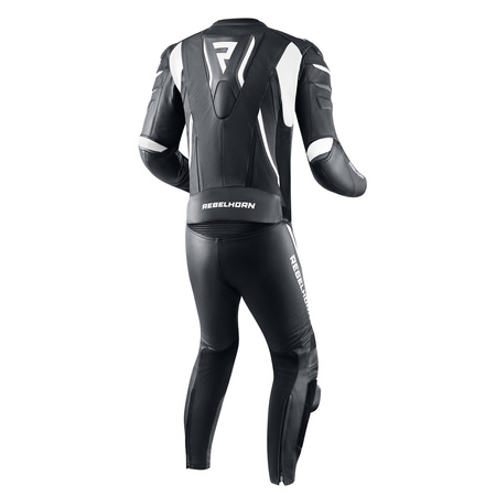 KURTKA MOTOCYKLOWA | REBELHORN FIGHTER BLK/WHT | MĘSKA SKÓRZANA SPORT + GRATIS