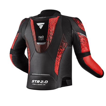 KURTKA MOTOCYKLOWA | SHIMA STR 2.0 RED | MĘSKA SKÓRZANA SPORTOWA + GRATIS