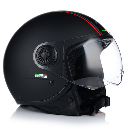 KASK MOTOCYKLOWY OTWARTY | VITO LORETO | CZARNY MAT SKUTER CHOPPER ECE 22.06