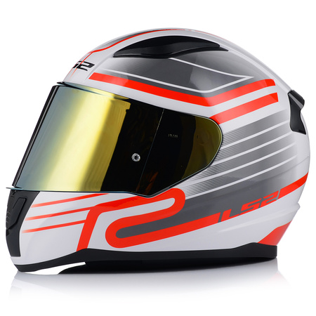 KASK MOTOCYKLOWY LS2 FF353 RAPID II CIRCUIT ECE 22.06 + ZŁOTA SZYBA