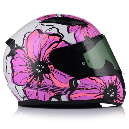 KASK MOTOCYKLOWY LS2 FF353 RAPID II POPPIES DAMSKI RÓŻOWY + CIEMNA SZYBA
