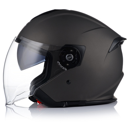 OTWARTY KASK MOTOCYKLOWY ORIGINE PALIO SZARY MAT SKUTER CHOPPER + BLENDA