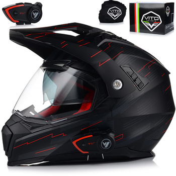 KASK MOTOCYKLOWY VITO MOLINO MAT ENDURO CROSS QUAD ATV + INTERKOM + BLENDA