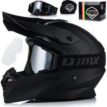 KASK MOTOCYKLOWY | VITO TIVOLI + GOGLE IMX | OFF-ROAD ENDURO CROSS QUAD