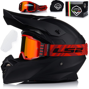 KASK MOTOCYKLOWY | VITO TIVOLI | OFF-ROAD ENDURO CROSS QUAD ATV + GOGLE LS2
