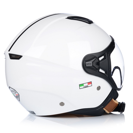 KASK MOTOCYKLOWY OTWARTY | VITO MODA BIAŁY | SKUTER CHOPPER ECE 22.06 LEKKI
