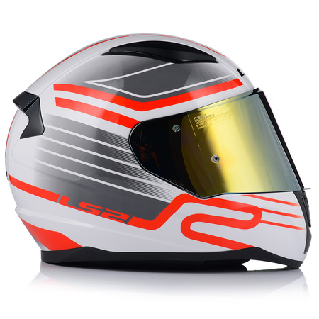 KASK MOTOCYKLOWY LS2 FF353 RAPID II CIRCUIT ECE 22.06 + ZŁOTA SZYBA