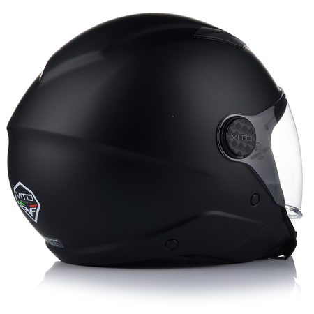 KASK MOTOCYKLOWY OTWARTY VITO UNO CZARNY MATT SKUTER CHOPPER  + 2x SZYBA