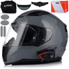 KASK MOTOCYKLOWY LS2 FF353 RAPID II NARDO GREY + INTERKOM VITO BLUETOOTH