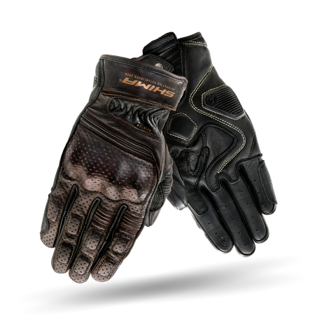 RĘKAWICE MOTOCYKLOWE | SHIMA AVIATOR DARK BROWN | MĘSKIE SKÓRZANE + GRATIS