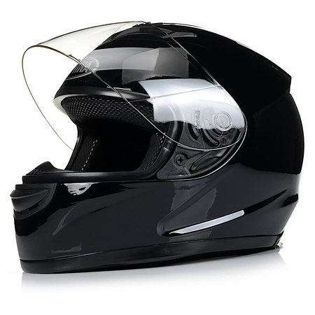 INTEGRALNY KASK MOTOCYKLOWY ZAMKNIĘTY NA MOTOR SKUTER AWINA CZARNY POŁYSK