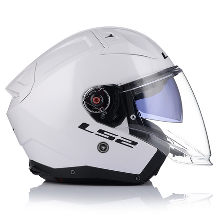 OTWARTY KASK MOTOCYKLOWY LS2 OF603 BIAŁY POŁYSK + PINLOCK ANTYPARA + BLENDA