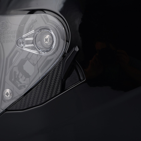 OTWARTY KASK MOTOCYKLOWY CZARNY POŁYSK SKUTER CHOPPER + BLENDA + INTERKOM XL