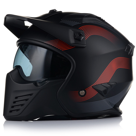 KASK MOTOCYKLOWY | VITO BRUZANO TRIAL | OTWARTY + SZCZĘKA + DASZEK + BLENDA