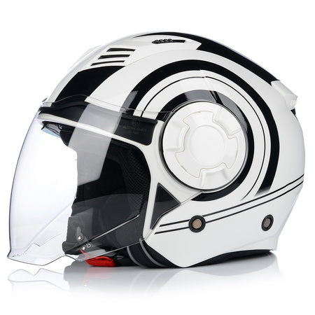 KASK MOTOCYKLOWY | VITO ISOLA JET | OTWARTY BIAŁY SKUTER CHOPPER + BLENDA