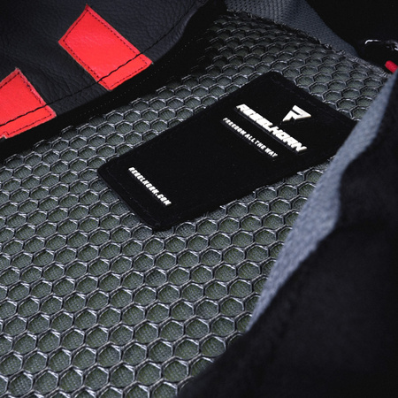 KURTKA MOTOCYKLOWA | REBELHORN REBEL BLK/RED | MĘSKA SKÓRZANA GARB + GRATISY