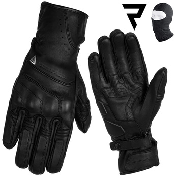 RĘKAWICE MOTOCYKLOWE | REBELHORN RUNNER | MĘSKIE KRÓTKIE SKÓRZANE + GRATISY