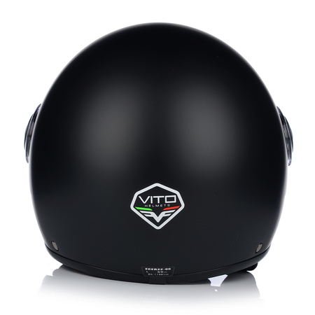 KASK MOTOCYKLOWY OTWARTY | VITO LORETO | CZARNY MAT SKUTER CHOPPER ECE 22.06