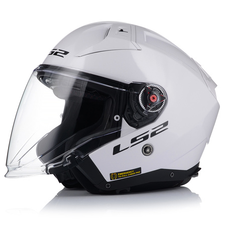 OTWARTY KASK MOTOCYKLOWY LS2 OF603 BIAŁY POŁYSK + PINLOCK ANTYPARA + BLENDA