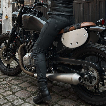 SPODNIE MOTOCYKLOWE | OZONE ROXY BLACK | DAMSKIE JEANSY SLIM FIT + GRATIS
