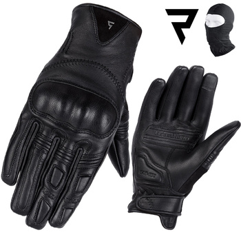 RĘKAWICE MOTOCYKLOWE | REBELHORN THUG II BLK | DAMSKIE SKÓRZANE + GRATISY