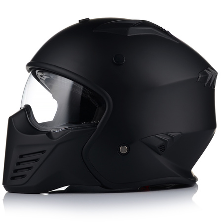 KASK MOTOCYKLOWY OTWARTY | VITO BRUZANO MATT | ODPINANA SZCZĘKA  + 2x SZYBA