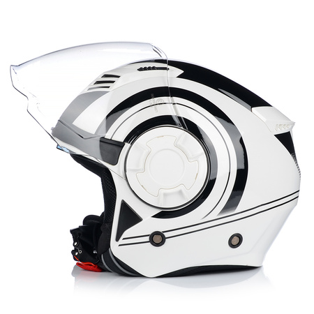 KASK MOTOCYKLOWY | VITO ISOLA JET | OTWARTY BIAŁY SKUTER CHOPPER + BLENDA