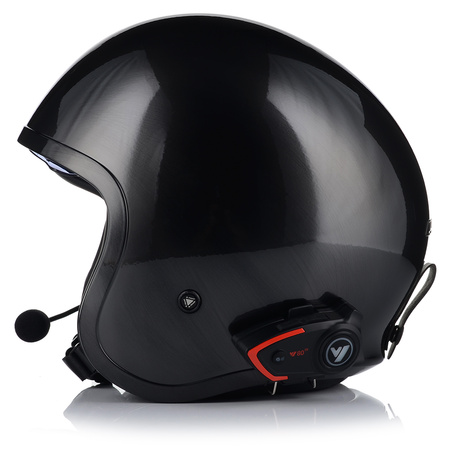 KASK MOTOCYKLOWY LS2 OF599 SPITFIRE JEANS TITAN + INTERKOM VITO BLUETOOTH