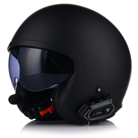 KASK MOTOCYKLOWY LS2 OF599 SPITFIRE MATT BLACK + INTERKOM 1ST BLUETOOTH