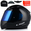 KASK MOTOCYKLOWY LS2 FF353 RAPID II CZARNY POŁYSK ECE 22.06 + NIEBIESKA SZYBA