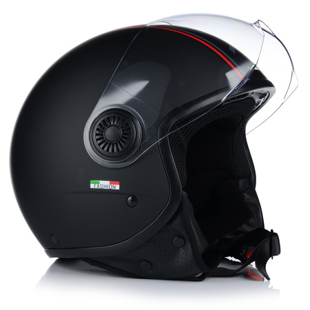 KASK MOTOCYKLOWY OTWARTY | VITO LORETO | CZARNY MAT SKUTER CHOPPER ECE 22.06