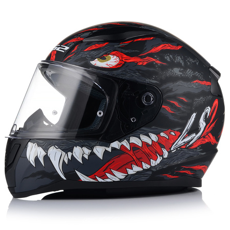 KASK MOTOCYKLOWY LS2 FF353 RAPID II KAIJU 06 + LUSTRZANKA NIEBIESKA SZYBA