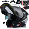 KASK MOTOCYKLOWY VITO FURIO FLUO GREY SZCZĘKOWY + INTERKOM VITO BLUETOOTH 2XL