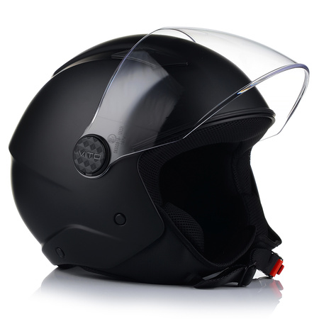 KASK MOTOCYKLOWY OTWARTY | VITO UNO | CZARNY MAT SKUTER CHOPPER ECE 22.06