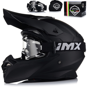 KASK MOTOCYKLOWY | VITO TIVOLI + GOGLE IMX | OFF-ROAD ENDURO CROSS QUAD ATV