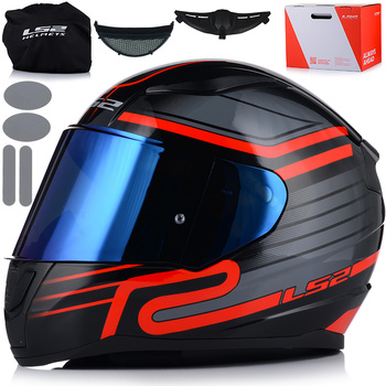 KASK MOTOCYKLOWY LS2 FF353 RAPID II CIRCUIT ECE 22.06 + NIEBIESKA SZYBA