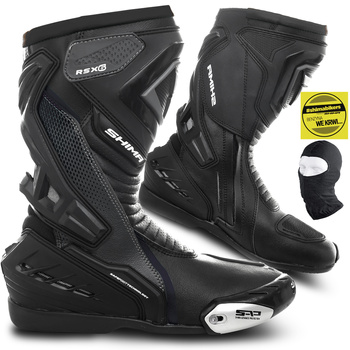 BUTY MOTOCYKLOWE | SHIMA RSX-6 BLACK | MĘSKIE SKÓRZANE SPORTOWE + GRATISY