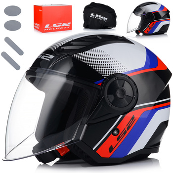 OTWARTY KASK MOTOCYKLOWY LS2 OF616 AIRFLOW II RUSH LEKKI NA SKUTER CHOPPER